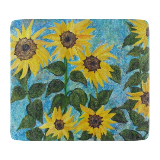 Sonnenblumen Schneidebrett (Vorderseite)