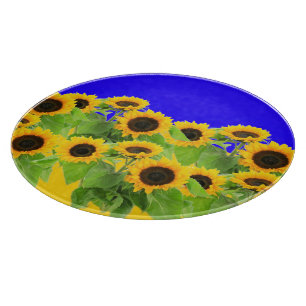 Sonnenblumen Schneidebrett Ukraine Flaggenfarben