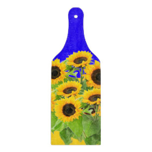 Sonnenblumen-Schneidebrett Ukrainische Flaggenfarb Schneidebrett