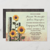 Sonnenblumen schnitzten Verlobungs-Party Einladung (Vorne/Hinten)