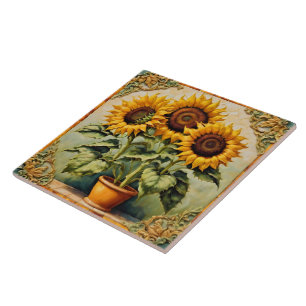 Sonnenblumen Schöne Moderne Kollektion Fliese