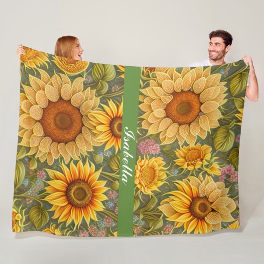 Sonnenblumen Schöne moderne Sammlung Fleecedecke (Beispiel)