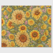 Sonnenblumen Schöne moderne Sammlung Geschenkpapier (Flach)