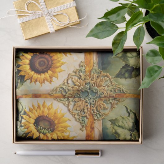 Sonnenblumen Schöne, moderne Sammlung Seidenpapier (Geschenk)