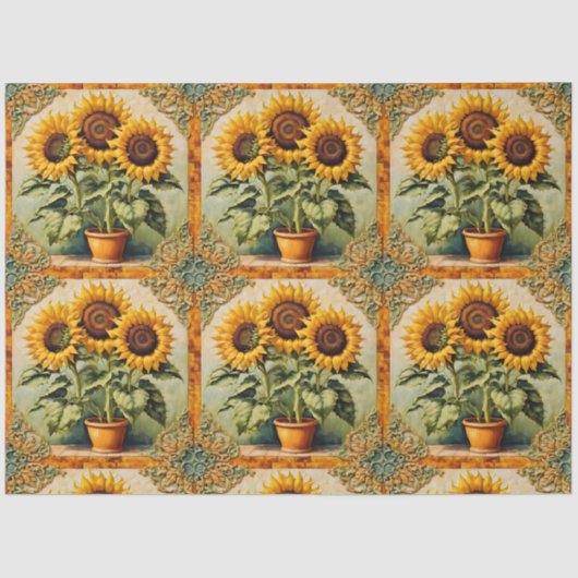Sonnenblumen Schöne, moderne Sammlung Seidenpapier (Vorderseite)