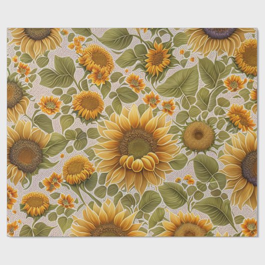 Sonnenblumen Schöne Trendy Collection Geschenkpapier (Flach)