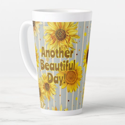 Sonnenblumen Schöner Tag Sprüche Milchtasse (Linke Ecke)