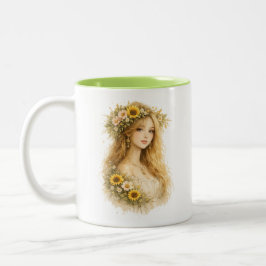 Sonnenblumen-Schönheits-Wasserfarben-Tasse Zweifarbige Tasse