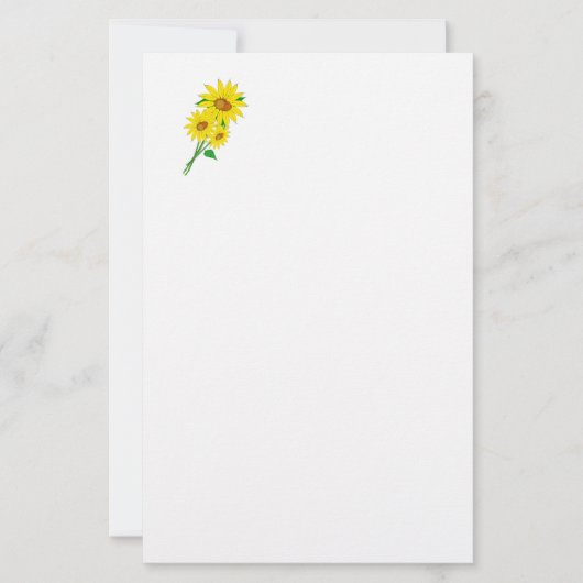 Sonnenblumen Schreibwarenpapier Briefpapier (Vorderseite)