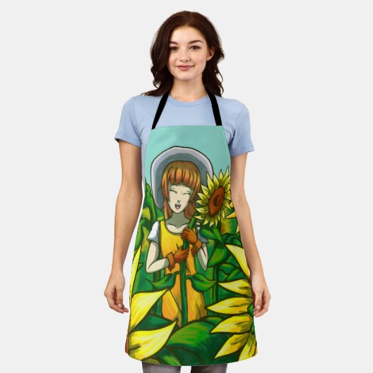Sonnenblumen Schürze (Getragen)