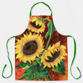 Sonnenblumen Schürze - Malerei (Vorderseite)
