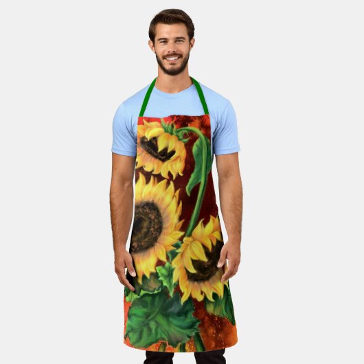 Sonnenblumen Schürze - Malerei (Getragen)