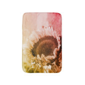 Sonnenblumen Schwarz und Weiß beunruhigt Vintag Badematte (Vorderseite Vertikal)