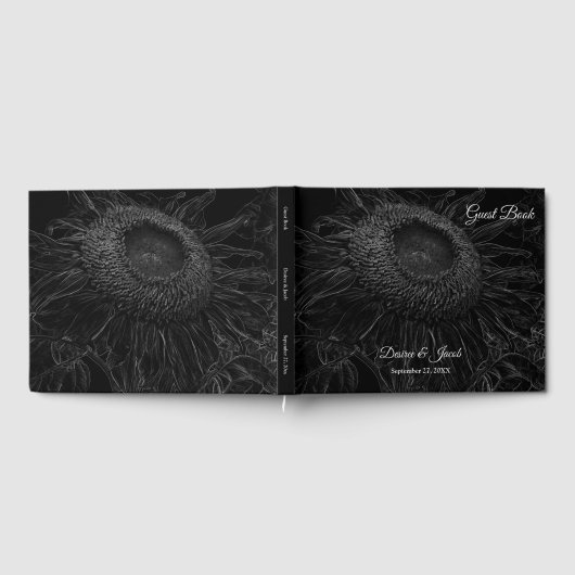 Sonnenblumen Schwarz-Weiß-Blumen Kunst, Dichtung u Gästebuch (Voll)