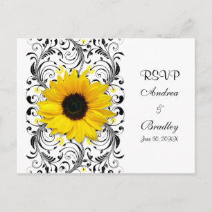 Sonnenblumen Schwarz-Weiß-UAWG Postkarte