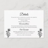 Sonnenblumen Schwarz-weiße Blumenzwiebeldetails Begleitkarte (Vorderseite)