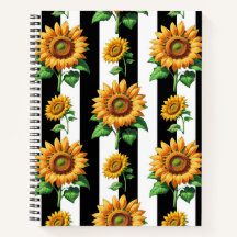 Sonnenblumen Schwarz-weiße Streifen