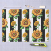 Sonnenblumen Schwarz-weiße Streifen Seidenpapier (Handwerk)