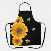 Sonnenblumen schwarze Bienen Schürze (Vorderseite)