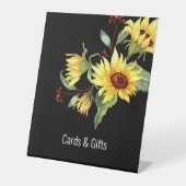 Sonnenblumen Schwarze Dusche Schild Wasserfarbe (Vorderseite)