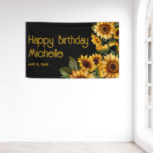 Sonnenblumen Schwarze Rustikale Elegante Alles Gut Banner