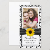 Sonnenblumen Schwarzes Blumenband Foto Save the Da Date (Vorne/Hinten)