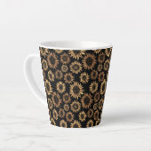 Sonnenblumen schwarzes Gold elegant Milchtasse (Linke Ecke)