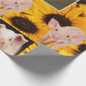 Sonnenblumen Schwein Matte Wrapping Paper Geschenkpapier (Ecke)