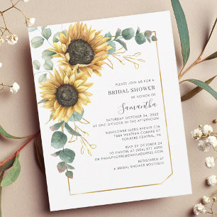 Sonnenblumen-Script-Brautparty Einladung