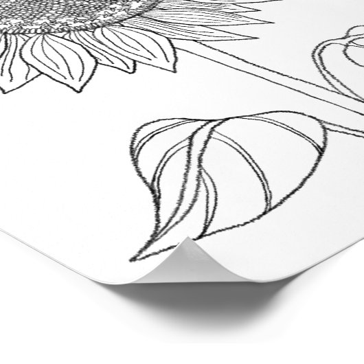 Sonnenblumen & Script-Wertungsgedicht für Lehrer Poster (Ecke)