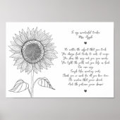 Sonnenblumen & Script-Wertungsgedicht für Lehrer Poster (Vorne)