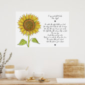 Sonnenblumen & Script-Wertungsgedicht für Lehrer Poster (Küche)