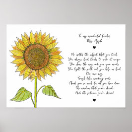 Sonnenblumen & Script-Wertungsgedicht für Lehrer Poster