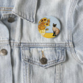 Sonnenblumen - Seal Point Siamese Katze Button (Beispiel)