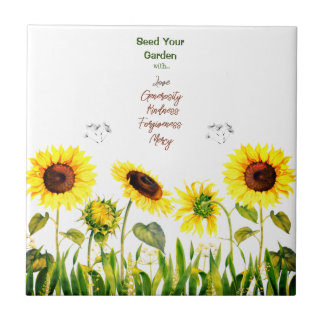 Sonnenblumen 'Seed Your Garden' Skriptwörter Fliese