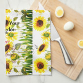 Sonnenblumen 'Seed Your Garden' Skriptwörter Geschirrtuch (Viertel Falte)