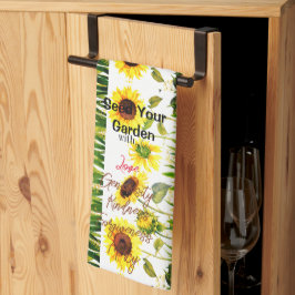 Sonnenblumen 'Seed Your Garden' Skriptwörter Geschirrtuch