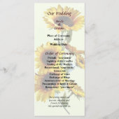 Sonnenblumen sehen Hochzeitsprogramm Programm (Vorderseite)