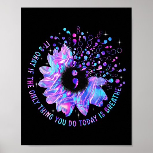 Sonnenblumen-Selbstmordpräventions-Wochen-Semikolo Poster (Vorne)