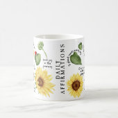 Sonnenblumen Selbstpflege-Geschenk mit positiver F Kaffeetasse (Mittel)