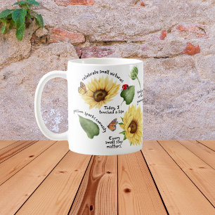 Sonnenblumen Selbstpflege-Geschenk mit positiver F Kaffeetasse