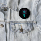 Sonnenblumen Semicolon Suicide Bewusstsein Mentale Button (Beispiel)
