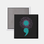 Sonnenblumen Semicolon Suicide Bewusstsein Mentale Magnet (Vorderseite/Rückseite)