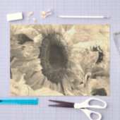 Sonnenblumen Sepia Schönes Country Floral Design Seidenpapier (Handwerk)