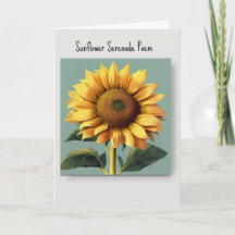 Sonnenblumen-Serenade-Gedichtkarte