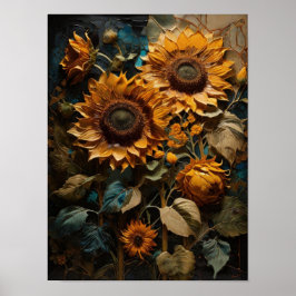 Sonnenblumen Serenity - Blume - digitales Kunstpos Poster