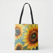 Sonnenblumen Serenity Leinwand Tasche (Vorderseite)
