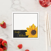 Sonnenblumen-Serviette mit Ehemann & Hochzeitsdatu Serviette (Beispiel)