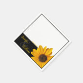 Sonnenblumen-Serviette mit Ehemann & Hochzeitsdatu Serviette (Ecke)