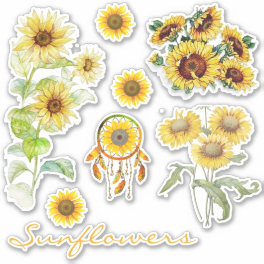 Sonnenblumen-Set Aufkleber (Vorderseite)